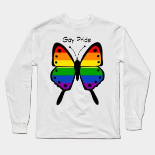 Gay Pride Butterfly Long Sleeve T-Shirt